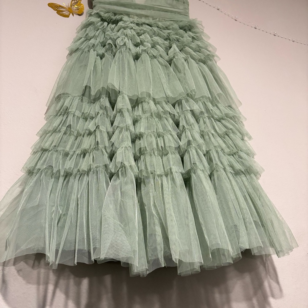 B Darlin Green Ruffled Tiered Maxi Gown - Picture 6 of 16